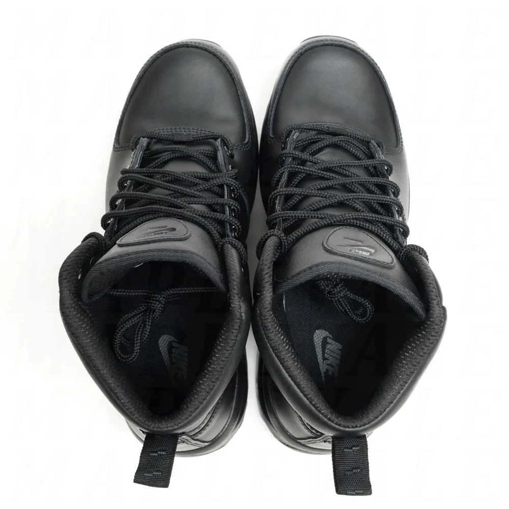 Nike Manoa Men's Sz 8.5 Leather Boots Black Tactical Hiking Shoes 454350-003